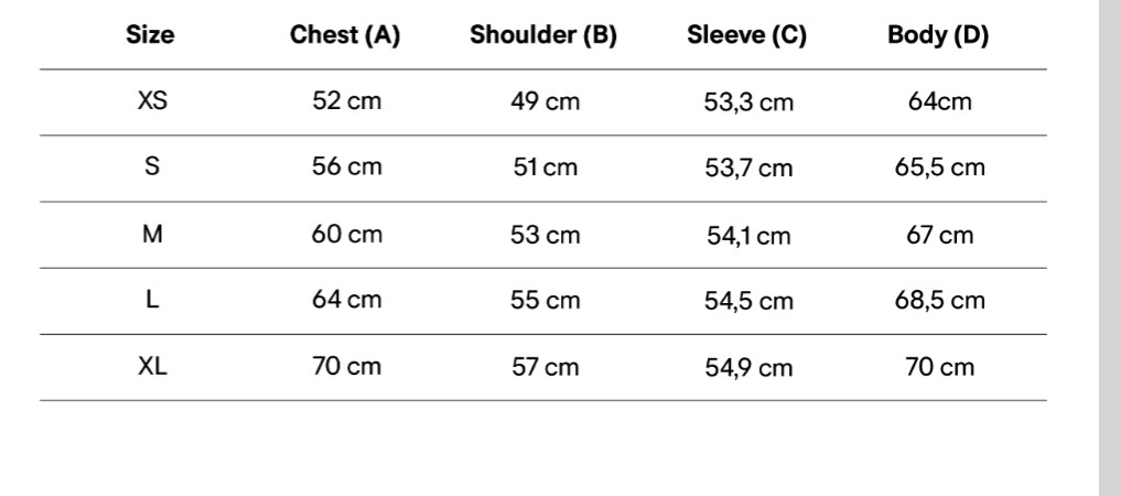 Damen Größentabelle